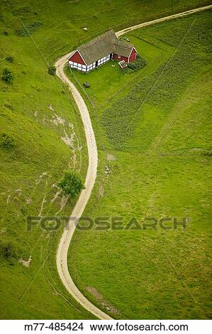 Old historical house, aerial view. Hav? ng. Sk? ne. Sweden. View Large Photo Image Picture - Old historical house, aerial view. Hav? ng. Sk? ne. Sweden.. Fotosearch