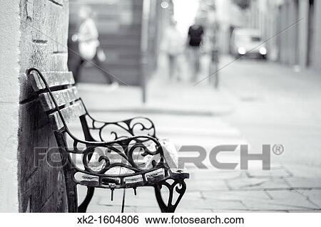 Old iron bench, Gr? cia, Barcelona View Large Photo Image Stock Photograph - Old iron bench, Gr? cia, Barcelona. Fotosearch