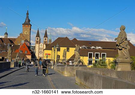 Old Main Bridge, Town Hall and Cathedral, W? rzburg, UNESCO World Heritage Site, Romantische Strasse (? Romantic Road? ), Franconia, Bavaria, Germany, Europe View Large Photo Image Stock Image - Old Main Bridge, Town Hall and Cathedral, W? rzburg, UNESCO World Heritage Site, Romantische Strasse (? Romantic Road? ), Franconia, Bavaria, Germany, Europe. Fotosearch