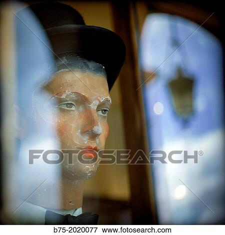 old male mannequin in a shop window of Bates hat shop in Rue de Rivoli, Paris, France View Large Photo Image Stock Photo - old male mannequin in a shop window of Bates hat shop in Rue de Rivoli, Paris, France. Fotosearch