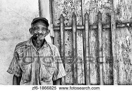 Old man portrait in Trinidad Cuba with red shirt and pipe View Large Photo Image Stock Photography - Old man portrait in Trinidad Cuba with red shirt and pipe. Fotosearch