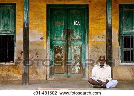Old man sitting down. India View Large Photo Image Stock Image - Old man sitting down. India. Fotosearch