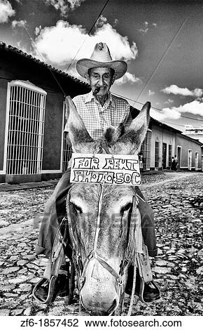 Old man with his donkey for rides on streets of old village of Trinidad Cuba View Large Photo Image Stock Image - Old man with his donkey for rides on streets of old village of Trinidad Cuba. Fotosearch