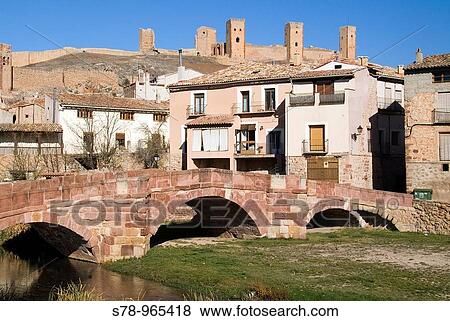 Old medieval bridge over Gallo river, Molina de Aragon, Guadalajara province, Castilla-La Mancha, Spain View Large Photo Image Stock Photo - Old medieval bridge over Gallo river, Molina de Aragon, Guadalajara province, Castilla-La Mancha, Spain. Fotosearch