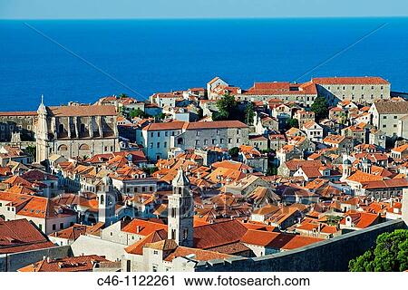 Stock Image - Old medieval city. Dubrovnik. Dalmatian coast. Croatia.. Fotosearch