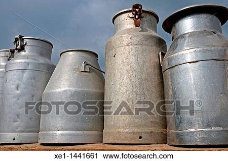 Stock Image - old milk can. Fotosearch