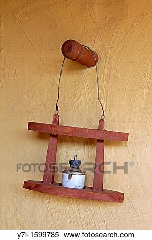 Old Oil Lamp in a Wooden Stand, Hanging, India View Large Photo Image Stock Photography - Old Oil Lamp in a Wooden Stand, Hanging, India. Fotosearch