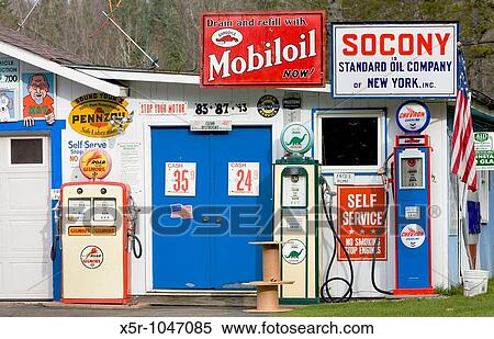 old petrol station, New Hampshire, USA View Large Photo Image Stock Photography - old petrol station, New Hampshire, USA. Fotosearch