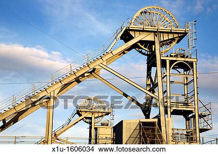 Old Pit Head Winding Gear at Woodhorn Mining Museum Northumberland England View Large Photo Image Picture - Old Pit Head Winding Gear at Woodhorn Mining Museum Northumberland England. Fotosearch