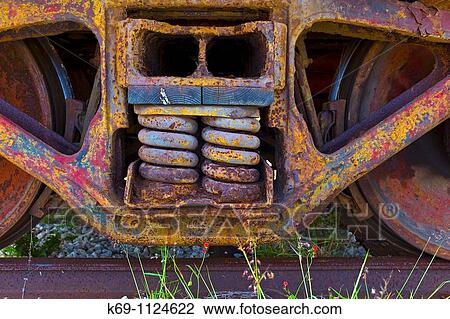 Stock Image - Old Railroad Wheels Railroad Museum Miami Florida USA. Fotosearch