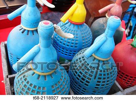 Old siphons at a street market, Lleida, Spain View Large Photo Image Stock Photo - Old siphons at a street market, Lleida, Spain. Fotosearch
