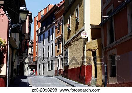 Old street in the old city of Gijon, Asturias, Spain. View Large Photo Image Stock Photo - Old street in the old city of Gijon, Asturias, Spain.. Fotosearch