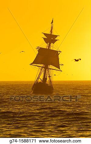 Old Tall Ship Pacific Ocean in afternoon light View Large Photo Image Stock Image - Old Tall Ship Pacific Ocean in afternoon light. Fotosearch