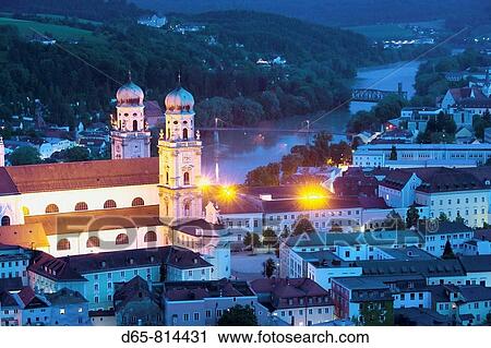 Old Town and Dom St. Stephan from Veste Oberhaus castle, Passau, Bavaria, Germany View Large Photo Image Stock Image - Old Town and Dom St. Stephan from Veste Oberhaus castle, Passau, Bavaria, Germany. Fotosearch