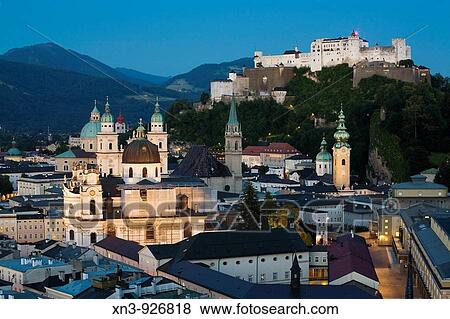 Old town and Hohensalzburg castle, Salzburg, Austria View Large Photo Image Stock Photo - Old town and Hohensalzburg castle, Salzburg, Austria. Fotosearch