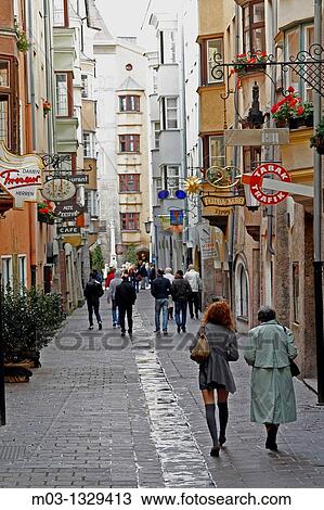 Old Town building detail signs, Innsbruck, Tyrol, Austria View Large Photo Image Stock Image - Old Town building detail signs, Innsbruck, Tyrol, Austria. Fotosearch