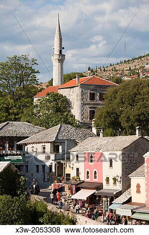 old town, kujundziluk street, east side, mostar, bosnia and herzegovina, europe. View Large Photo Image Stock Photo - old town, kujundziluk street, east side, mostar, bosnia and herzegovina, europe.. Fotosearch