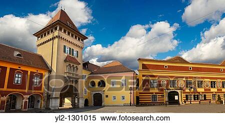 Old Town Square Koszeg Hungary View Large Photo Image Stock Photography - Old Town Square Koszeg Hungary. Fotosearch