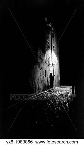 Old town street at night. View Large Photo Image Stock Photograph - Old town street at night.. Fotosearch