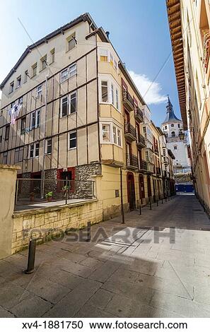 Stock Image - Old town Vitoria city, European Green Capital, Basque country, Spain. Fotosearch