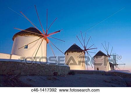 Old windmills Mykonos Cyclades Islands Greece View Large Photo Image Stock Image - Old windmills Mykonos Cyclades Islands Greece. Fotosearch