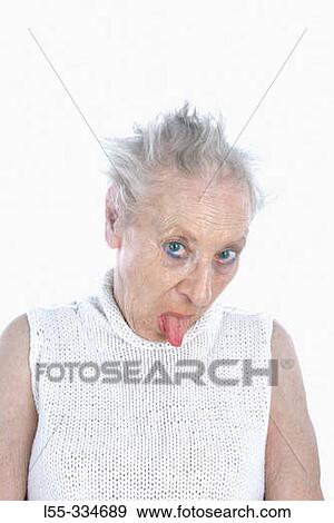 Old woman jeering View Large Photo Image Stock Photo - Old woman jeering. Fotosearch