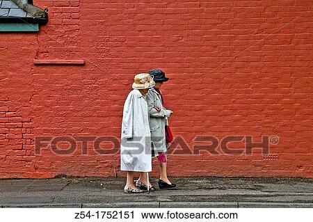 Old women walkingin in street at London, England View Large Photo Image Stock Image - Old women walkingin in street at London, England. Fotosearch