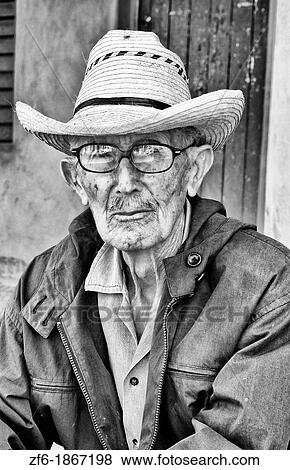Stock Photo - Older man portrait of locals in palmira area of Havana Habana Cuba. Fotosearch