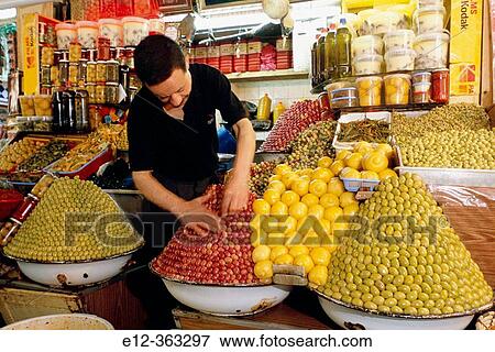 Olives. Market. Mekn? s. North Morocco. View Large Photo Image Stock Photo - Olives. Market. Mekn? s. North Morocco.. Fotosearch