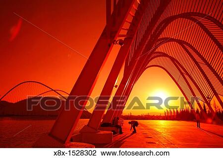 Olympic Sport Complex, by Calatrava, at sunset, Athens, Greece View Large Photo Image Stock Image - Olympic Sport Complex, by Calatrava, at sunset, Athens, Greece. Fotosearch