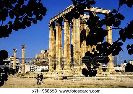 Olympieion, Temple of Olympian Zeus, Athens, Greece, Europe. View Large Photo Image Stock Photo - Olympieion, Temple of Olympian Zeus, Athens, Greece, Europe.. Fotosearch