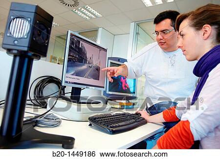 Stock Photograph - Omnidirectional video demo, smart systems for transportation and engineering, Vicomtech-IK4 Visual Interaction and Communication Technologies Centre. Fotosearch