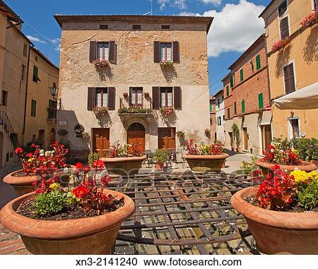 On background restaurant Osteria Sette Di Vino Di Monachini Luciano & C., Piazza di Spagna, Square, Pienza, Val dOrcia, or Valdorcia, Siena Province, Tuscany, Italy, Europe. View Large Photo Image Stock Image - On background restaurant Osteria Sette Di Vino Di Monachini Luciano & C., Piazza di Spagna, Square, Pienza, Val dOrcia, or Valdorcia, Siena Province, Tuscany, Italy, Europe.. Fotosearch