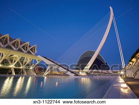 On left Pr? ncipe Felipe Museum of Sciences, L? Assut d? Or bridge and the Agora, City of Arts and Sciences. Valencia, Comunidad Valenciana, Spain. View Large Photo Image Picture - On left Pr? ncipe Felipe Museum of Sciences, L? Assut d? Or bridge and the Agora, City of Arts and Sciences. Valencia, Comunidad Valenciana, Spain.. Fotosearch