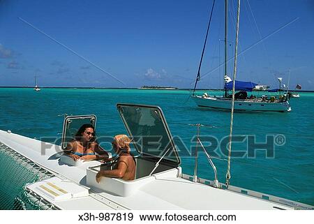 Stock Photo - on sailing boat, Grenadines Islands, Winward Islands, Lesser Antilles, Caribbean Sea. Fotosearch