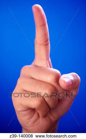 Stock Photo - One finger. Fotosearch