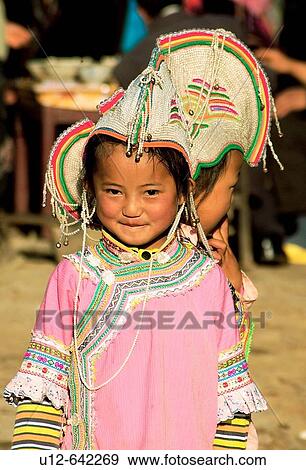 one girl have traditional clothes in the Yuanyang festival, Yunnan, China View Large Photo Image Stock Photo - one girl have traditional clothes in the Yuanyang festival, Yunnan, China. Fotosearch