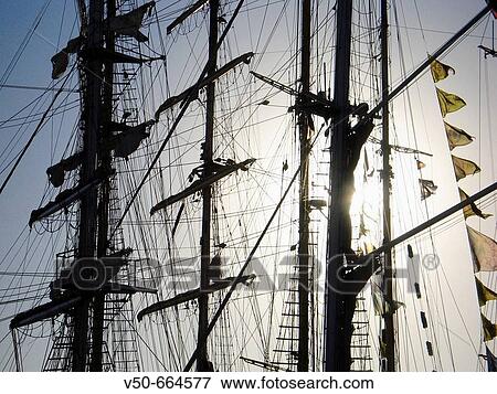 Stock Photo - One of the ship on the Great Regata that took place in CBdiz (Spain) during July 2006.. Fotosearch