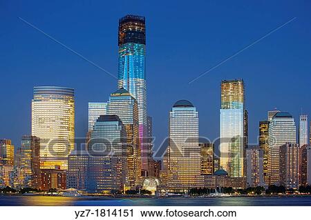 One World Trade Center under construction is illuminated in Red, White and Blue, New York, USA View Large Photo Image Stock Image - One World Trade Center under construction is illuminated in Red, White and Blue, New York, USA. Fotosearch