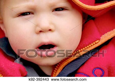One year old boy in a red fleece jacket. View Large Photo Image Stock Image - One year old boy in a red fleece jacket.. Fotosearch