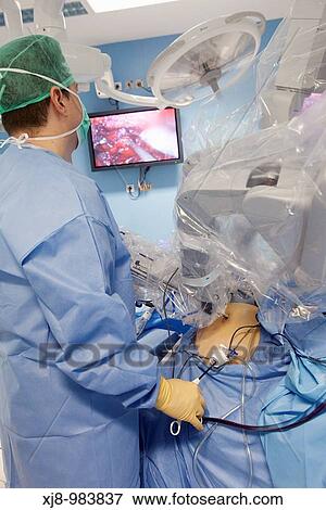 Operating room, prostate cancer robotic surgery, Da Vinci surgical robot, urology. Hospital Policlinica Gipuzkoa, San Sebastian, Donostia, Euskadi, Spain View Large Photo Image Stock Photo - Operating room, prostate cancer robotic surgery, Da Vinci surgical robot, urology. Hospital Policlinica Gipuzkoa, San Sebastian, Donostia, Euskadi, Spain. Fotosearch