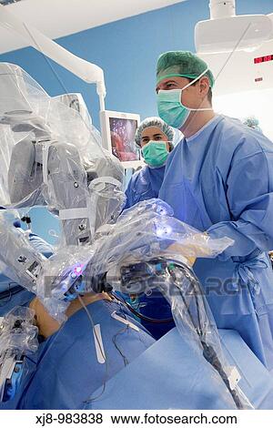 Operating room, prostate cancer robotic surgery, Da Vinci surgical robot, urology. Hospital Policlinica Gipuzkoa, San Sebastian, Donostia, Euskadi, Spain View Large Photo Image Stock Photo - Operating room, prostate cancer robotic surgery, Da Vinci surgical robot, urology. Hospital Policlinica Gipuzkoa, San Sebastian, Donostia, Euskadi, Spain. Fotosearch