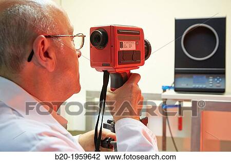 Stock Image - Optical pyrometer calibration. Black body. Temperature Metrology. Technological Services to Industry. Tecnalia Research & Innovation, Zamudio, Bizkaia, Basque Country, Spain.. Fotosearch