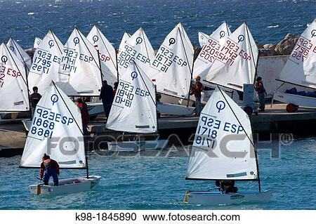 Optimist, Puerto de Sa Rapita, Spain Baleares Mallorca Migjorn View Large Photo Image Stock Image - Optimist, Puerto de Sa Rapita, Spain Baleares Mallorca Migjorn. Fotosearch