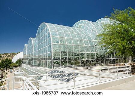 Stock Photo - Oracle, Arizona USA - The unique modern architecture at the controversial Biosphere 2 facility used to study the prospects for space colonization.. Fotosearch