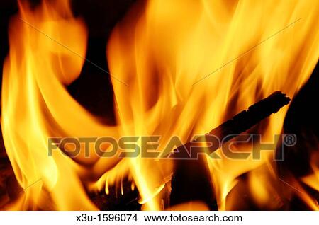 Orange flames from a small wood bonfire View Large Photo Image Picture - Orange flames from a small wood bonfire. Fotosearch