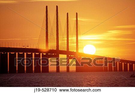 Stock Image - Oresund Bridge between Sweden and Denmark. Fotosearch