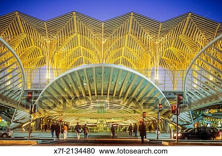 Oriente railway station by Santiago Calatrava, Lisbon, Portugal. View Large Photo Image Stock Image - Oriente railway station by Santiago Calatrava, Lisbon, Portugal.. Fotosearch