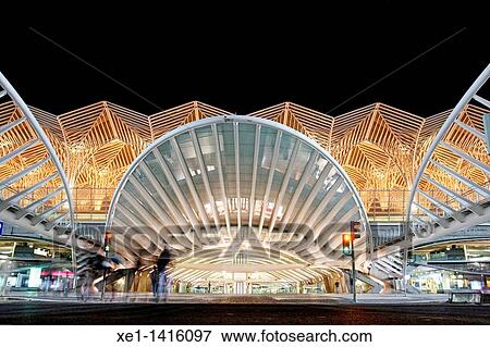 Oriente Station, 1998, arq Santiago Calatrava, Nacions Park, Lisbon, Portugal View Large Photo Image Stock Photo - Oriente Station, 1998, arq Santiago Calatrava, Nacions Park, Lisbon, Portugal. Fotosearch