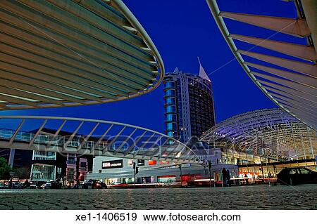 Stock Photo - Oriente's train station, Park of Nation, arq Santiago Calatrava, 1998, Lisboa.. Fotosearch